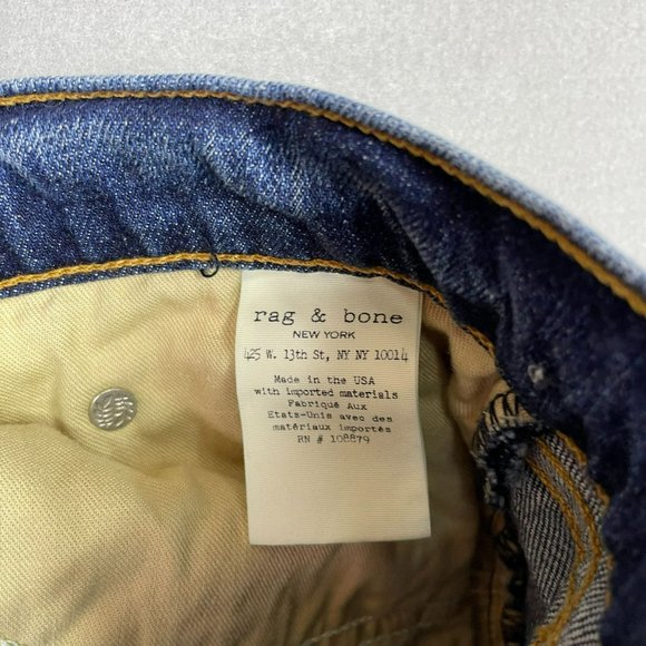 Rag & Bone Womens Distressed Dre Capri Jeans Size 33 Blue Raw Hem Deville Wash - Picture 12 of 14